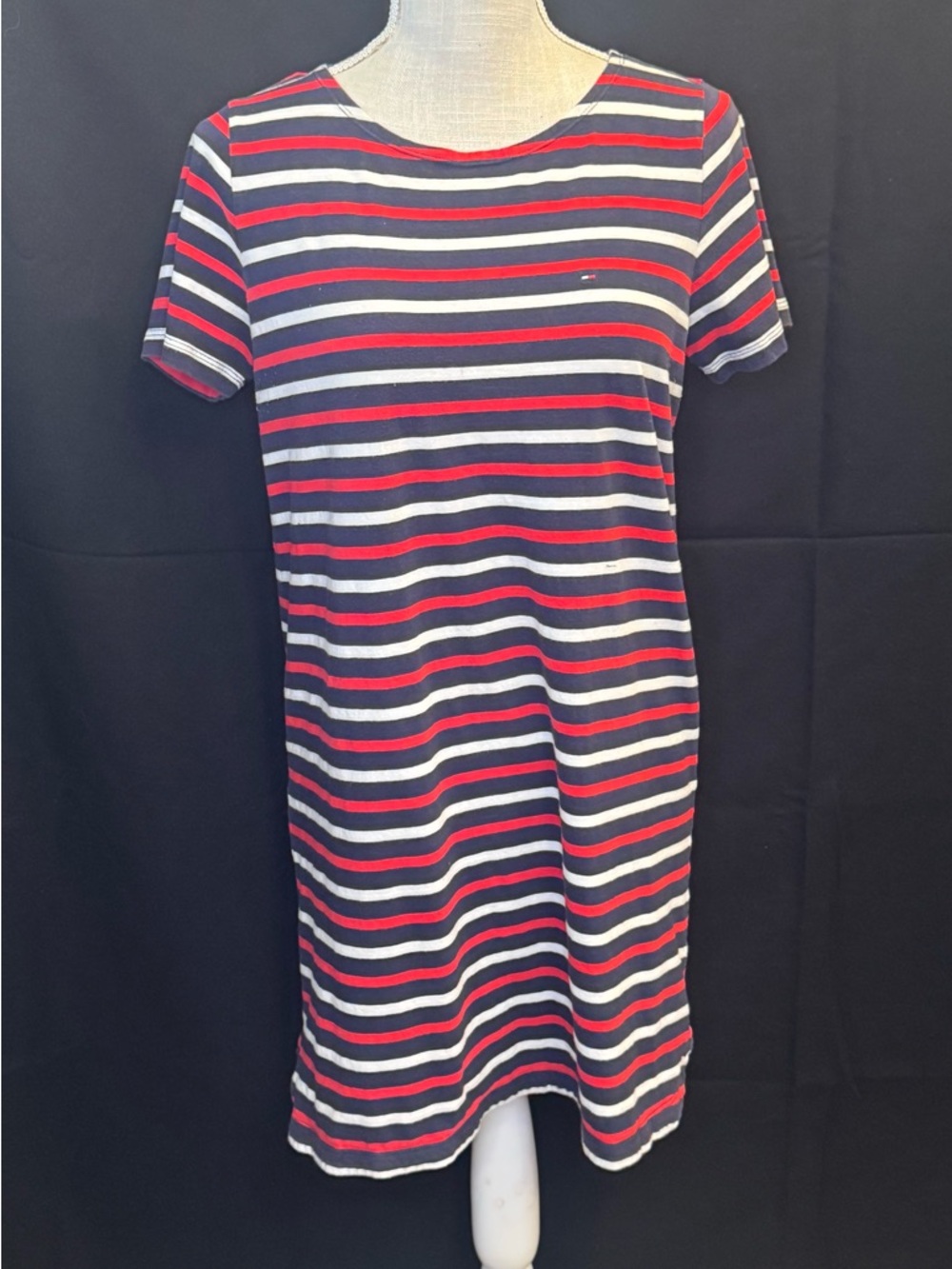 Tommy Hilfiger Navy, Red & White Striped Jersey Dress